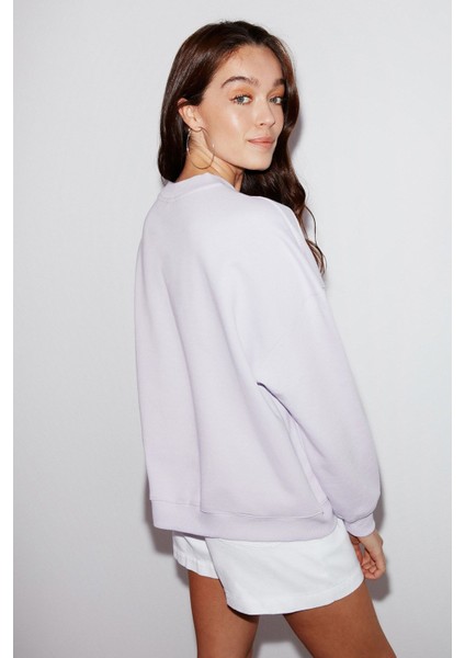 Sketch Oversize Lila Sweatshirt