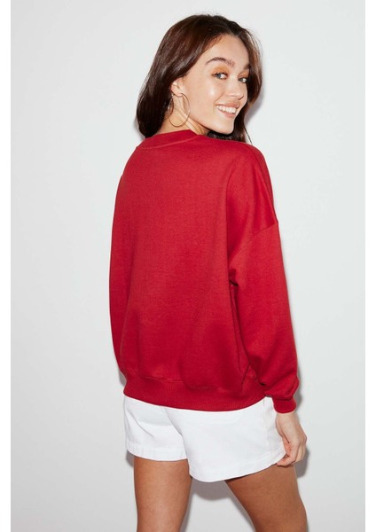 Sanne Oversize Kırmızı Sweatshirt