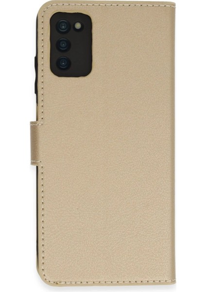 Newface Samsung Galaxy A03S Kılıf Trend S Plus Kapaklı Kılıf - Gold