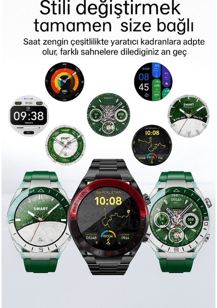 Metal Kasa Akilli Saat – Bluetooth Arama, Amoled Ekran, Spor Modu, Nabiz Takibi Tüm Telefonlara Uyumlu