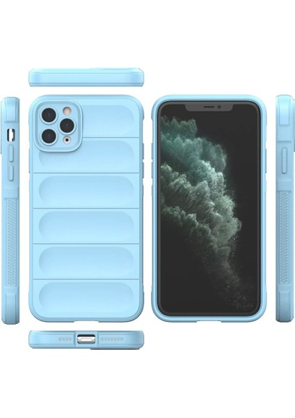 Newface iPhone 11 Pro Max Kılıf Optimum Silikon - Sky Blue