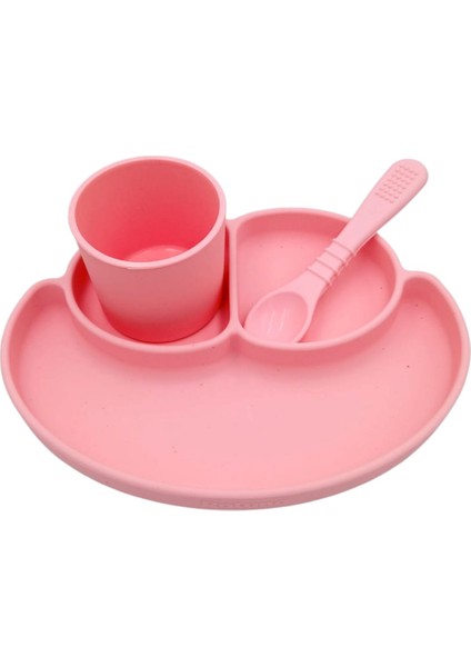 Bebek Vakumlu Mama Tabağı, Kaşığı ve Bardak Seti Silikon Bebek Beslenme Set fiyatları
