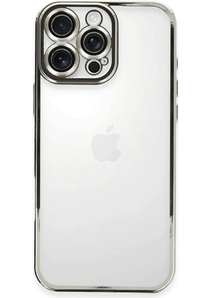 Newface iPhone 16 Pro Max Kılıf Razer Lensli Silikon - Gümüş
