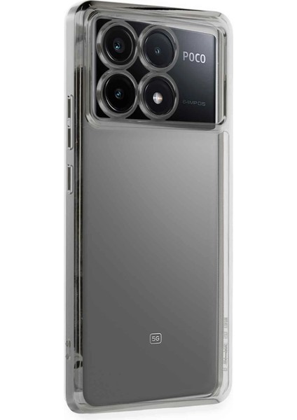 Newface Xiaomi Poco X6 Pro Kılıf Razer Lensli Silikon - Gümüş