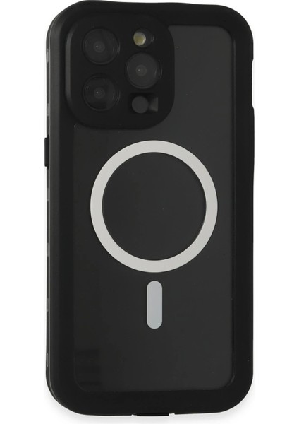 Newface iPhone 15 Pro Kılıf Red Pepper Magneticsafe Su Geçirmez Kılıf - Siyah-Gri