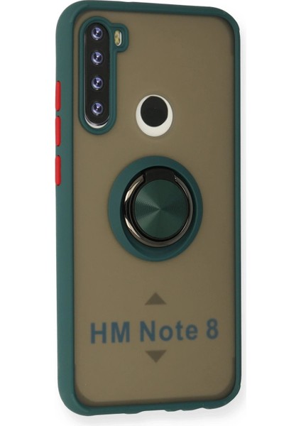 Newface Xiaomi Redmi Note 8 Kılıf Montreal Yüzüklü Silikon Kapak - Yeşil fiyatları