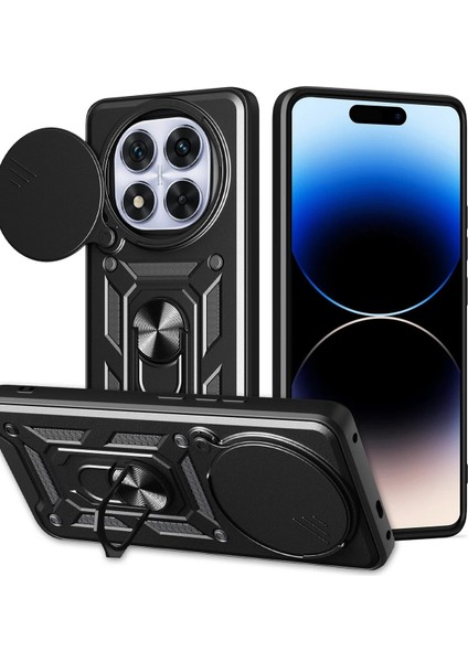 Newface Xiaomi Redmi Note 14 Pro Plus Kılıf Pars Lens Yüzüklü Silikon - Siyah