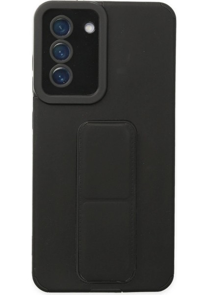 Newface Samsung Galaxy S21 Fe Kılıf Mega Standlı Silikon - Siyah