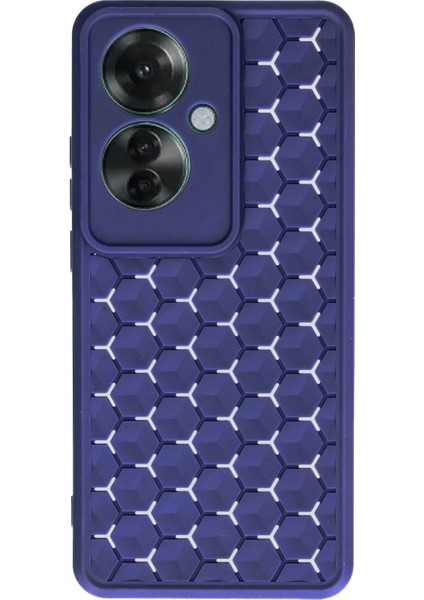 Newface Oppo Reno 11F Kılıf Petek Silikon Kapak - Lacivert