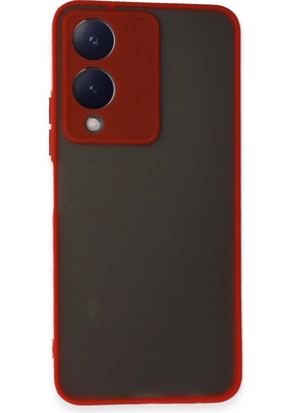 Newface Vivo Y17S Kılıf Montreal Silikon Kapak - Kırmızı
