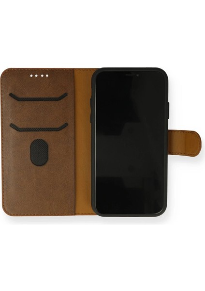 Newface iPhone 13 Mini Kılıf Trend S Plus Kapaklı Kılıf - Taba