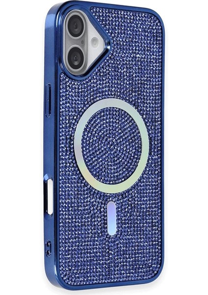 Newface iPhone 16 Kılıf Diamond Magsafe Kapak - Lacivert