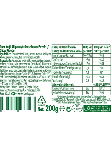 Gouda Peyniri 200 G