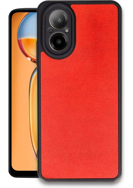 Newface Realme 12 Lite Kılıf Aras Deri Kapak - Kırmızı