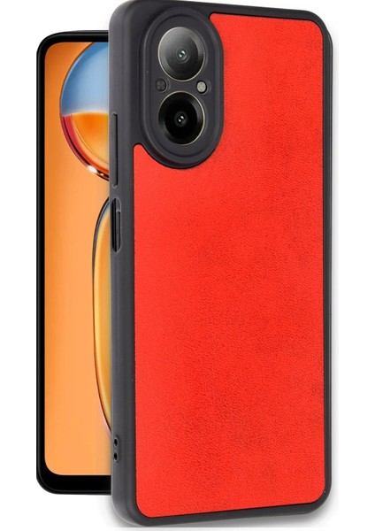 Newface Realme 12 Lite Kılıf Aras Deri Kapak - Kırmızı