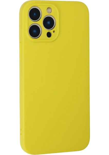 Newface iPhone 13 Pro Kılıf Nano Içi Kadife Silikon - Sarı