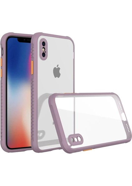 Newface iPhone Xs Max Kılıf Miami Şeffaf Silikon - Açık Mor