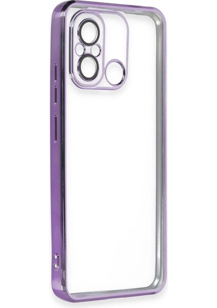 Newface Xiaomi Redmi 12C Kılıf Razer Lensli Silikon - Mor