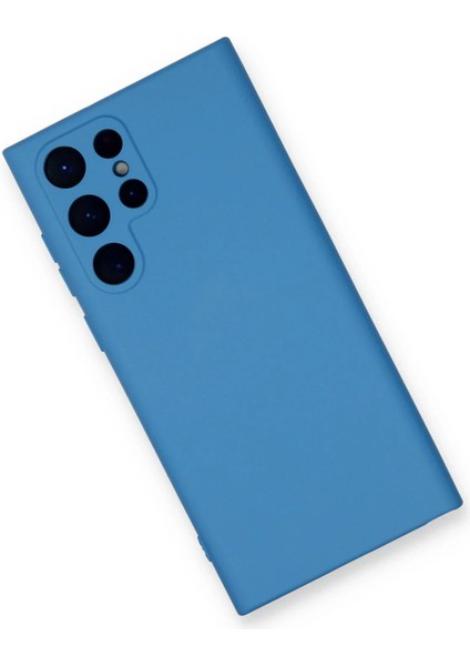 Newface Samsung Galaxy S23 Ultra Kılıf Nano Içi Kadife Silikon - Mavi modelleri