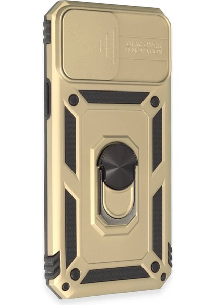 Newface iPhone 12 Pro Max Kılıf Pars Lens Yüzüklü Silikon - Gold