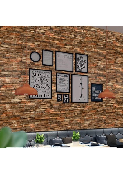 Kendinden Yapışkanlı Oda Salon Ofis Kahverengi Duvar Kağıdı Paneli NW47 fiyatları