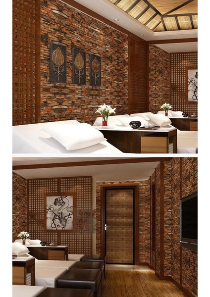 Kendinden Yapışkanlı Oda Salon Ofis Kahverengi Duvar Kağıdı Paneli NW47 modelleri