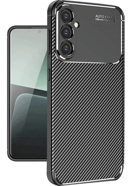 Newface Samsung Galaxy A56 Kılıf Auto Focus Karbon Kapak - Siyah