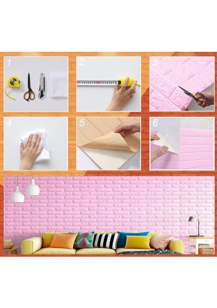 Kendinden Yapışkanlı Oda Salon Ofis Pembe Duvar Kağıdı Paneli NW03 fırsatları