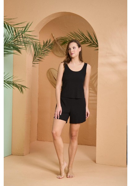 Kadın Siyah Şort Takım 27021 fiyatları