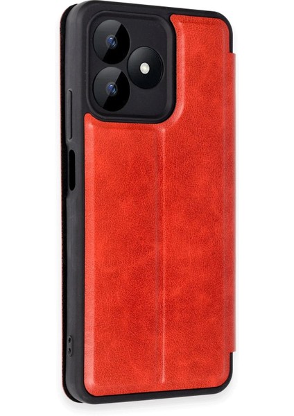 Newface Realme Note 50 4g Kılıf Flip Cover - Kırmızı fiyatları