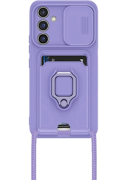Newface Samsung Galaxy A25 5g Kılıf Zuma Kartvizitli Yüzüklü Silikon - Lila