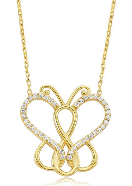 Gümüş Sonsuzluk Kelebek Bayan Kolye