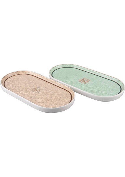 Micasa Desenli 2li Oval Servis Tabağı Seti 32X16CM
