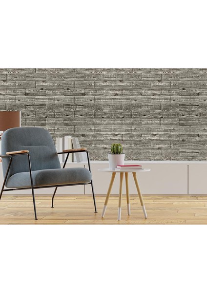 Gri Ahşap Desen Kendinden Yapışkanlı Duvar Kağıdı Paneli NW126 modelleri