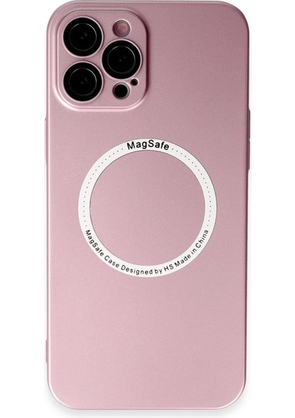 Newface iPhone 12 Pro Max Kılıf Jack Magneticsafe Lens Silikon - Rose Gold
