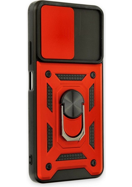 Newface Xiaomi Redmi Note 11T Kılıf Pars Lens Yüzüklü Silikon - Kırmızı fiyatları