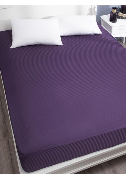 Çarşaf Stripe Saten Düz Lastikli Geniş Ölçü modelleri