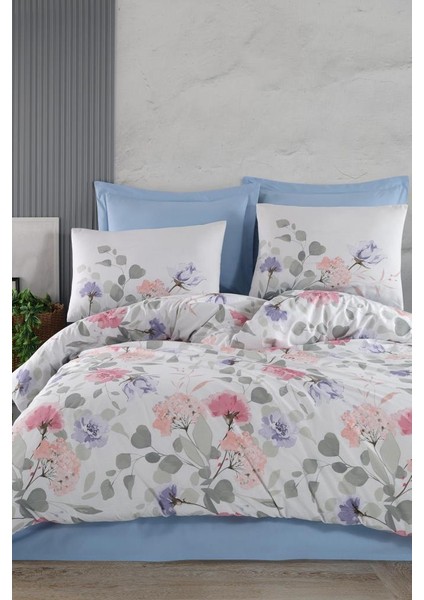 Çift Kişilik Nevresim Takımı Ranforce 200X220 Tıffany Sky