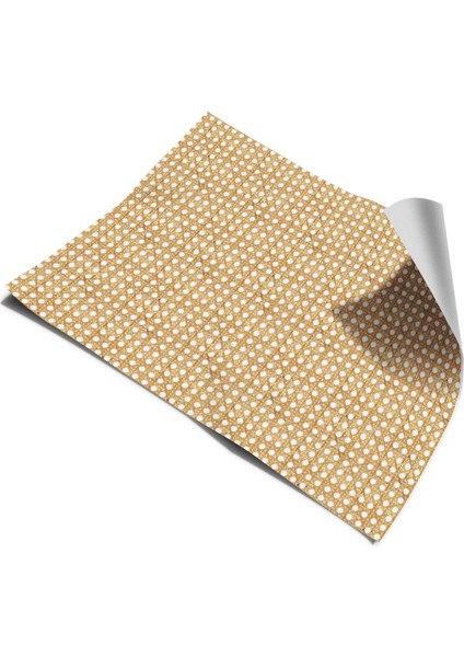 Hasır Rattan Desenli Kendinden Yapışkanlı Laminasyonlu Dolap, Şifonyer, Komodin Kaplama Folyosu