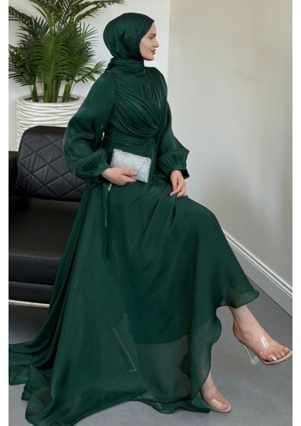 Clemente Yandan Dolama Jan Jan Abiye Zümrüt Yeşili fiyatları