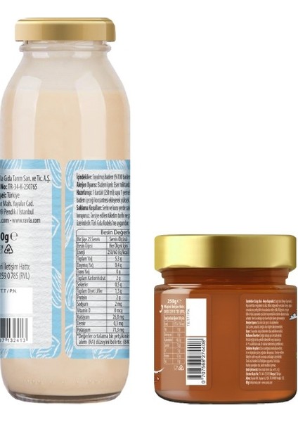 2'li Ürün - Ravla Badem İçeceği Konsantresi - 250g/ Ravla Salgı Balı (Meşe Kaynaklı) - 250g fiyatları