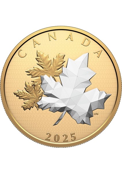 Agakulche Maple Leaves In Motion 2025 Altın Kaplama Gümüş Sikke coin