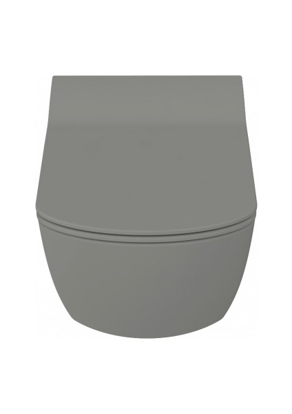 Elegant Rim-Off Duroplast Yavaş Kapanan Klozet Kapaklı Cool Grey Set