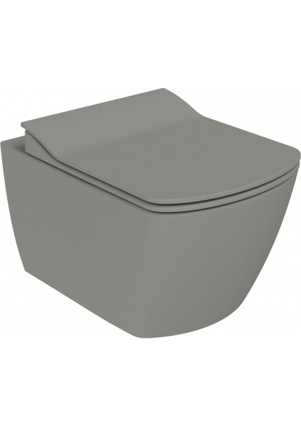 Elegant Rim-Off Duroplast Yavaş Kapanan Klozet Kapaklı Cool Grey Set fiyatları