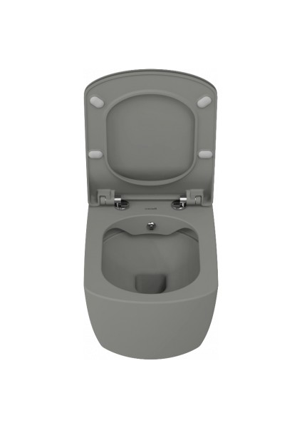 Elegant Rim-Off Duroplast Yavaş Kapanan Klozet Kapaklı Cool Grey Set modelleri