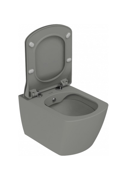 Elegant Rim-Off Duroplast Yavaş Kapanan Klozet Kapaklı Cool Grey Set fırsatları