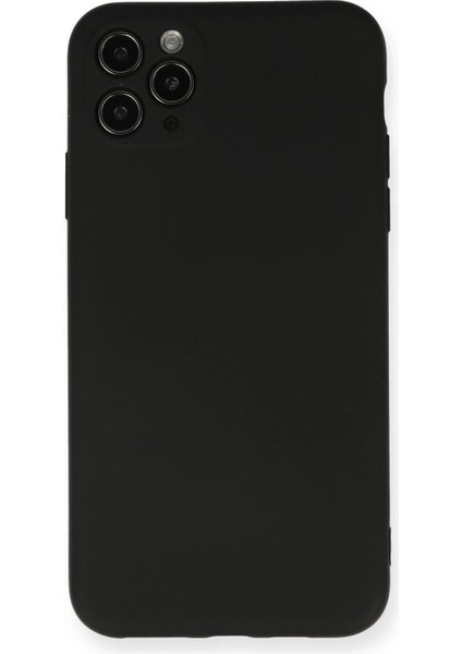 Newface iPhone 11 Pro Max Kılıf Nano Içi Kadife Silikon - Siyah