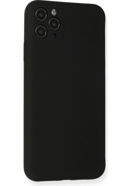 Newface iPhone 11 Pro Max Kılıf Nano Içi Kadife Silikon - Siyah