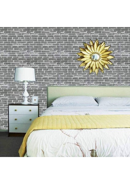 3D Kendinden Yapışkanlı Alaca Gri Salon Duvar Kağıdı Paneli NW24 modelleri