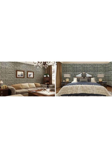 3D Kendinden Yapışkanlı Alaca Gri Salon Duvar Kağıdı Paneli NW24 indirimleri